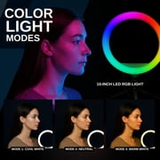 10 RGB Color Changing LED Ring Light with Tabletop Tripod