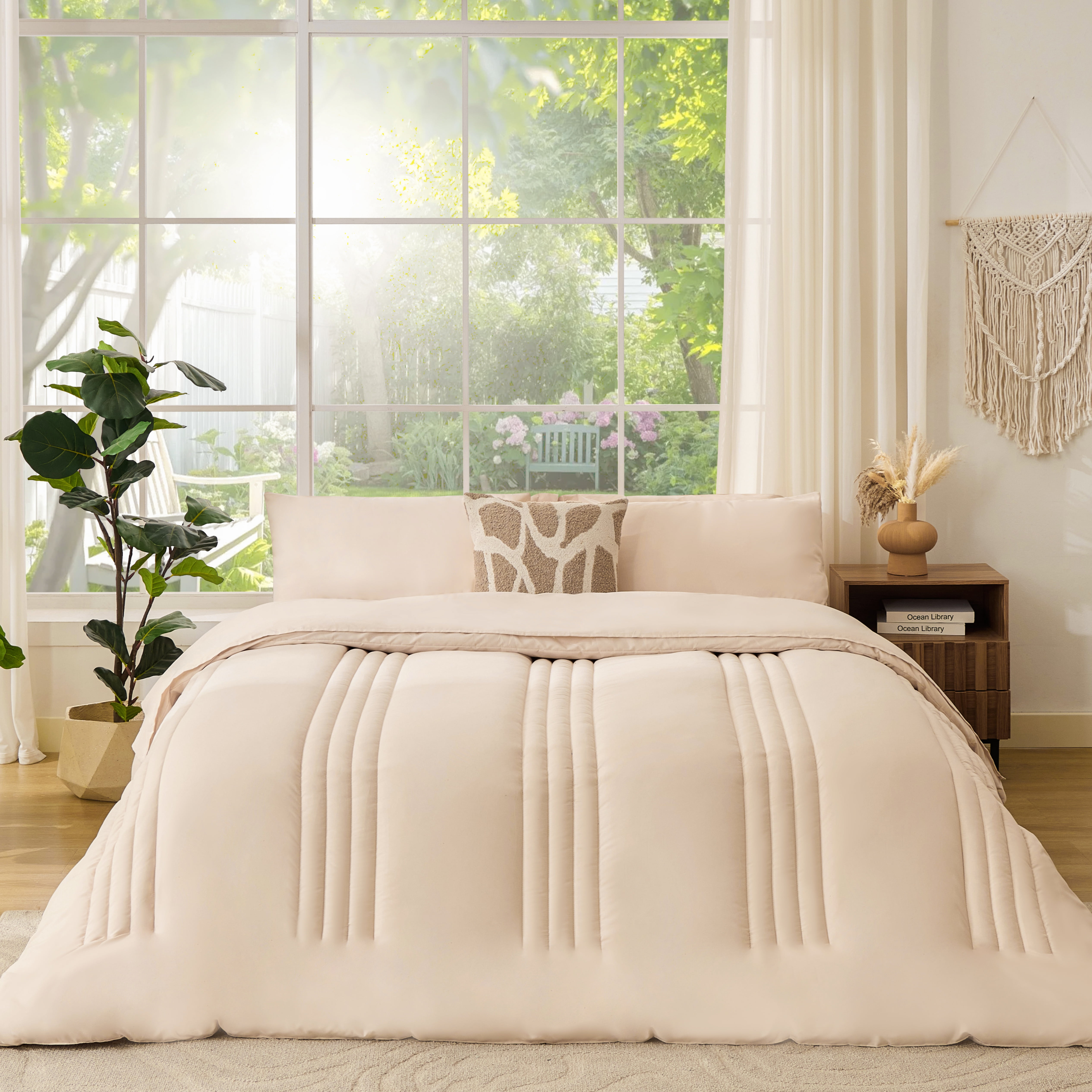 BDEUS Twin Comforter Set 4 Pieces,Comforter Set,Bed in a Bag, Bedding Set with Comforter,Fitted Sheet,Flat Sheet,Pillowcase, All Season