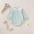 thumbnail image 7 of Newborn Baby Girl Fall Outfit Plaid Bubble Romper Long Sleeve Bodysuit, 7 of 7