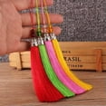 thumbnail image 4 of U8MO 4.7'' Hi-Q Rayon Ice Silk Metal Cap Tassel Trim Pendant Jewelry DIY Tassels-7# royal green, 4 of 8