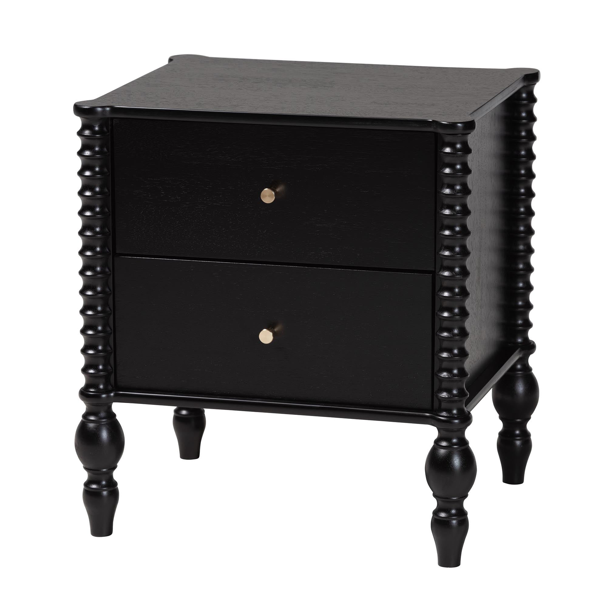 Baxton Studio Callison Farmhouse Bedroom Set, Full, 5-Piece, Black
