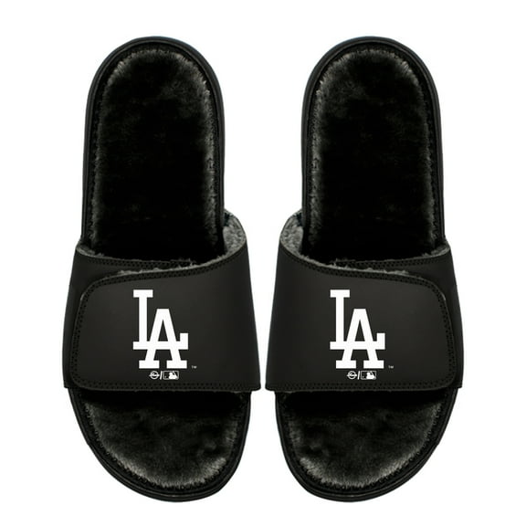 Youth ISlide  Los Angeles Dodgers Logo Fur Slide Sandals
