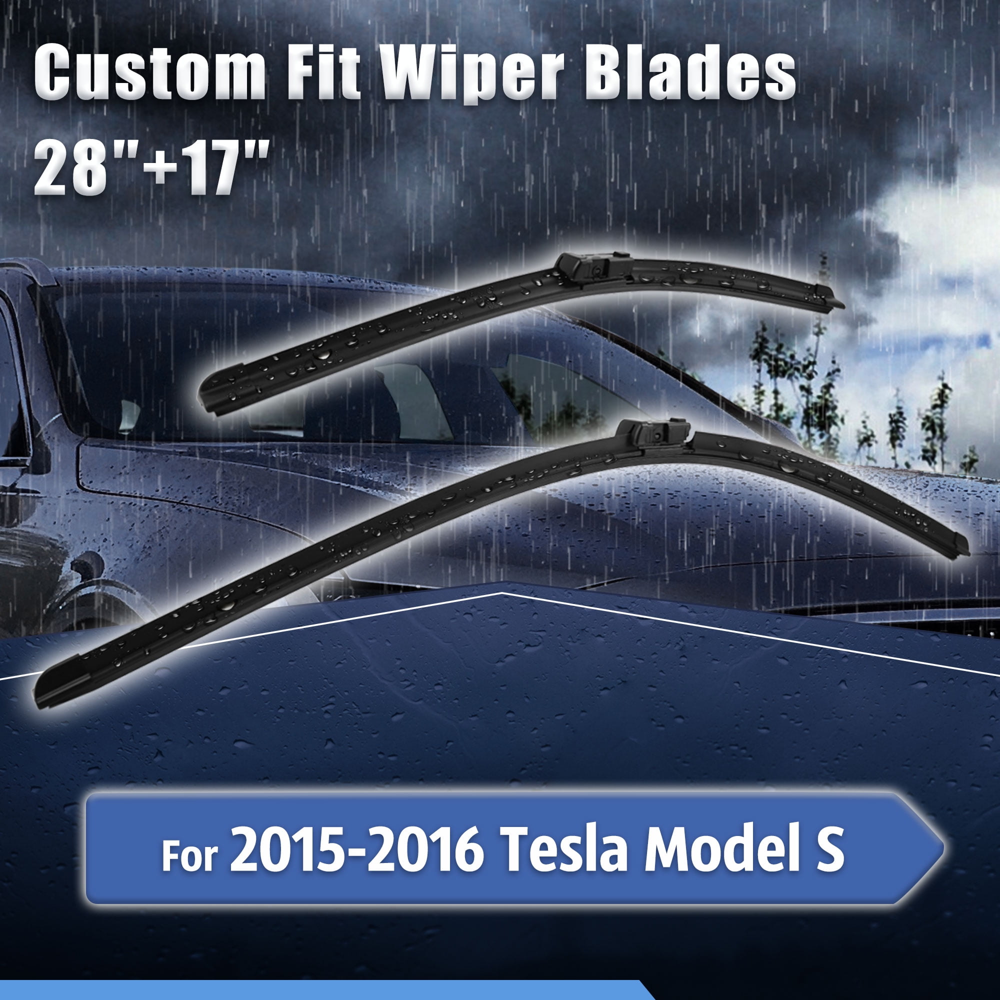 28"+ 17" Windshield Wiper Blades for 2015 2016 Tesla MODEL S Walmart