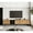 Natural Wood, variant on Modern TV Stand for TVs up to 80", Media Console with 3 Drop-Down Doors, Large Storage Entertainment Center Cabinet for Living Room, Natural Wood