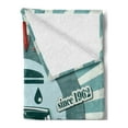 thumbnail image 2 of Retro Soft Flannel Fleece Throw Blanket, Vintage Graphic Design for a Car Wash Sign Commercial Aged Classic Vintage Arsty, Cozy Plush for Indoor and Outdoor Use, 70" x 90", Red Teal, by Ambesonne, 2 of 5