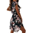 thumbnail image 3 of Gvmfive Women Floral Print Ruffled Short Sleeve Midi Dress, 3 of 5