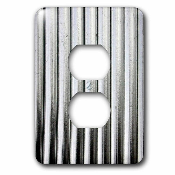 3dRose Image of Silver Corrugated Metal 2 Plug Outlet Cover Walmart