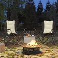 thumbnail image 2 of Outsunny Set of 2 Folding Camping Chairs, Padded Camping Chairs, Cream, 2 of 10