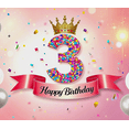 thumbnail image 4 of Pink Themed 3rd Birthday Banner with Crown and Glittery Number 3 Background Backdrop Happy Birthday Party Supplies Photo Props Decors for Birthday Party Photography Events Celebrations, 4 of 7