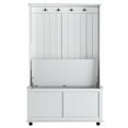 thumbnail image 3 of Canddidliike Storage Bench Hall Tree with 4 Hooks for Hallway Accent Furniture White, 3 of 6