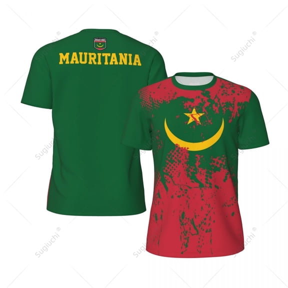 Exclusive design Mauritania Flag Grain 3D Printed Men For Running Bike Soccer Tennis Fitness Sports tshirt Mesh Short T-shirt