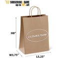 thumbnail image 2 of Bolsas de compras marrones 13" x 7" x 17"; Paquete de 10 bolsas de papel marrón con asas a granel; Bolsas de regalo marrones con asas de 150 GSM a granel; Bolsas marrones con asas a granel; Bolsas, 2 of 7