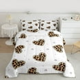 thumbnail image 2 of Homewish Teens Leopard Print Love Heart Bedding Comforter Set 2pcs,Cheetah Print Twin Comforter Sets Microfiber,Bling Crystal Breathable Bedding Set,Lightweight Room Decor,Reversible, 2 of 8