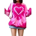 thumbnail image 2 of Arvbitana Women’s Tie Dye Pullover Tops, Long Sleeve Crew Neck Heart Print Loose Fit Sweatshirts, 2 of 6