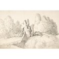 thumbnail image 2 of Thomas Rowlandson 14x11 Gold Ornate Wood Frame and Double Matted Museum Art Print Titled - Wooded Landscape with Ruins (1780-1827), 2 of 4