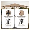 thumbnail image 2 of 9' Patio Umbrella Outdoor Table Market Yard Umbrella with Push Button Tilt/Crank, 2 of 7