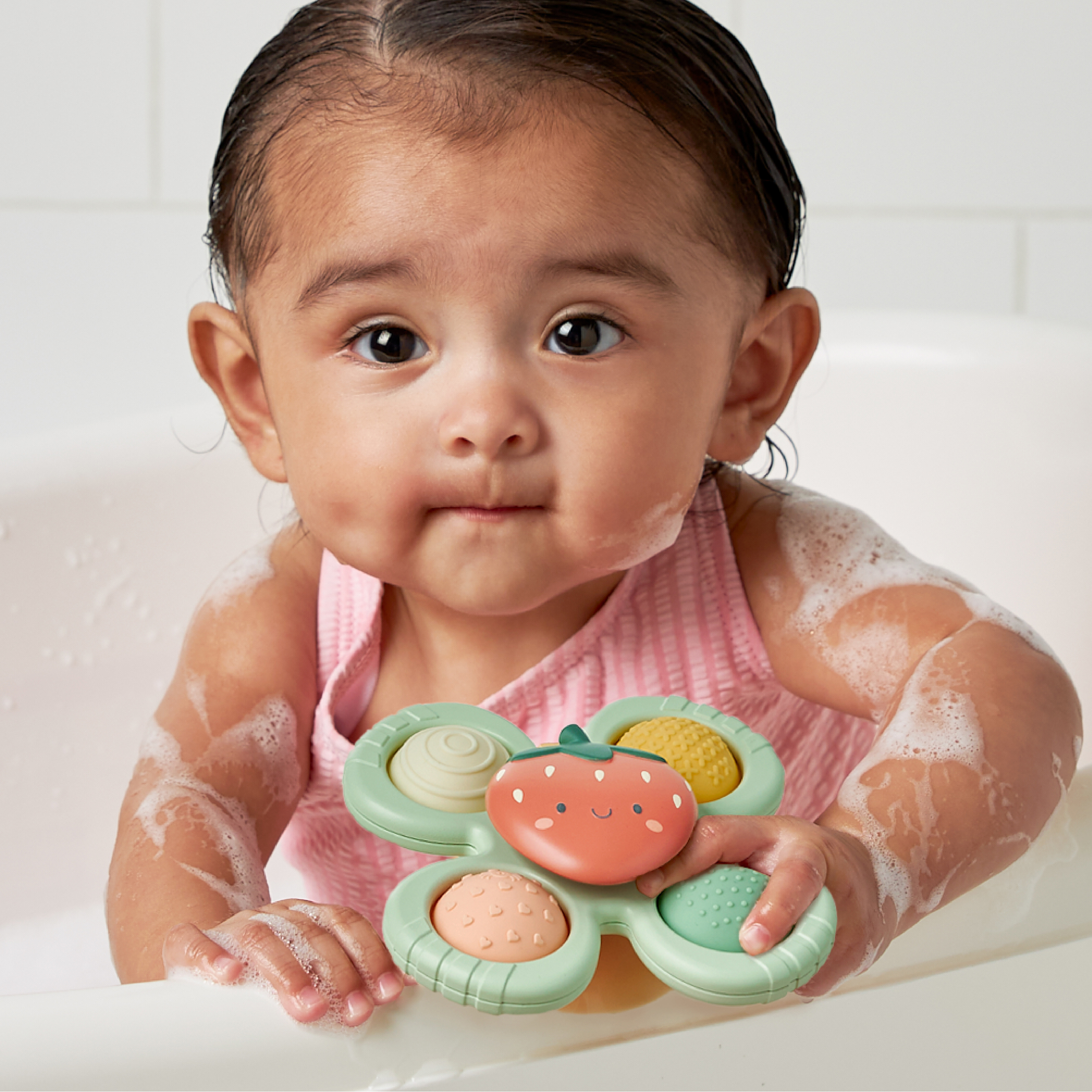 Itzy Ritzy Itzy Pop & Whirl Strawberry Fidget Spinner Toy photo 3