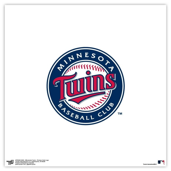 Gallery Pops MLB Minnesota Twins - Primary Club Logo Wall Art, Unframed Version, 12" x 12"