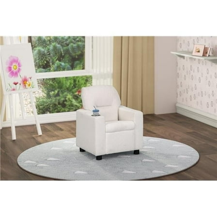 Olive & Opie Oakley Kids Recliner in Wooly White