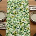 thumbnail image 5 of Table Runners 36 Inches Long Dress Scarves, St. Patrick's Day Farmhouse Kitchen Table Runner, Short Coffee Tablerunners, Watercolor Lucky Shamrocks Vintage Leaves 13x36 Inch, 5 of 9