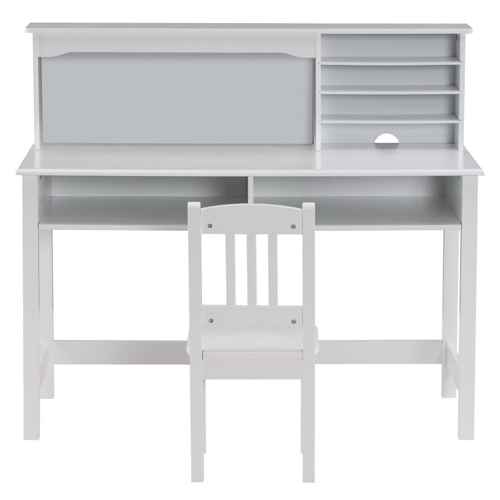 Lowestbest Painted Student Table and Chair Set A, 5-layer Desktop with Multifunctional, White