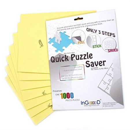 ingooood-puzzle saver- sheet peel - preserve and hang your jigsaw masterpiece without hassle - easily frame most boards with a strong adhesive the best way to preserve your finished puzzle(sheet (Best Way To Get Adhesive Off)