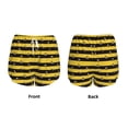 thumbnail image 3 of Balery Striped With Bees Pattern Women's Running Shorts with Liner 2 Pockets Elastic Workout Athletic Gym Yoga Shorts-Small, 3 of 7