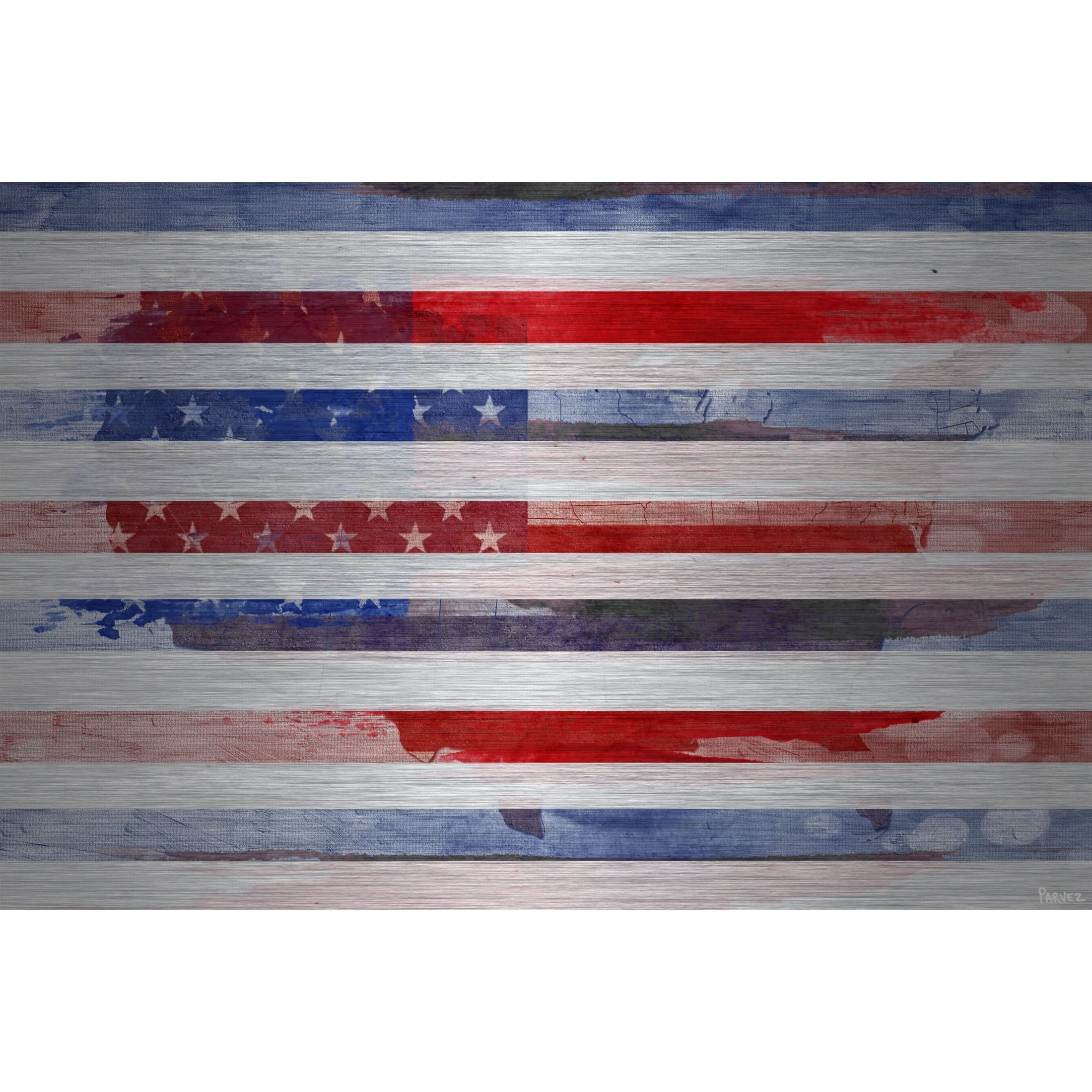 Parvez Taj  - "Striped Glory" Print on Brushed Aluminum 36 x 24