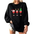 thumbnail image 1 of CEHVOM Women Christmas Print Loose O-Neck Long-Sleeved Fleece Oversized Sweatshirt Pullover, 1 of 8