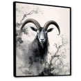 thumbnail image 2 of Designart "Goat Sumi Asian Painting I" Asian Floater Framed Canvas Wall Art, 2 of 7