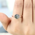 thumbnail image 2 of Hexagon Moss Agate Ring, Solitaire Bezel Set Vintage Natural Green Moss Agate Handmade Wedding Ring, Promise Statement Ring Birthday Gift, 2 of 2