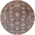 thumbnail image 1 of Ahgly Company Indoor Round Mid-Century Modern Khaki Rose Pink Oriental Area Rugs, 4' Round, 1 of 6