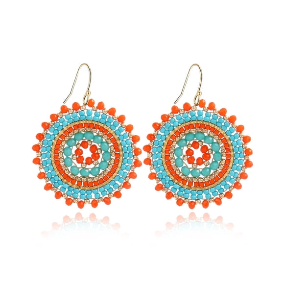 Aretes Elegance 11 con Cuentas y Cristales Colgantes 5x4 cm
