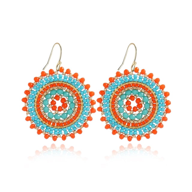 Aretes Elegance 11 con Cuentas y Cristales Colgantes 5x4 cm