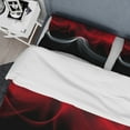 thumbnail image 4 of Designart "Contemplative Abstraction in Red and Black (XI)" Modern Waves Bedding Covert Set - Abstract Modern Waves Red Abstract Bed Set With 2 Shams, 4 of 6