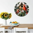 thumbnail image 3 of Eveokoki Red Cardinal Near Birdhouse Wall Clocks Battery Operated Non Ticking Silent Quartz Analog Rustic Farmhouse Round Clock Retro Decor for Home Kitchen Living Room Bathroom 10Inch, 3 of 4