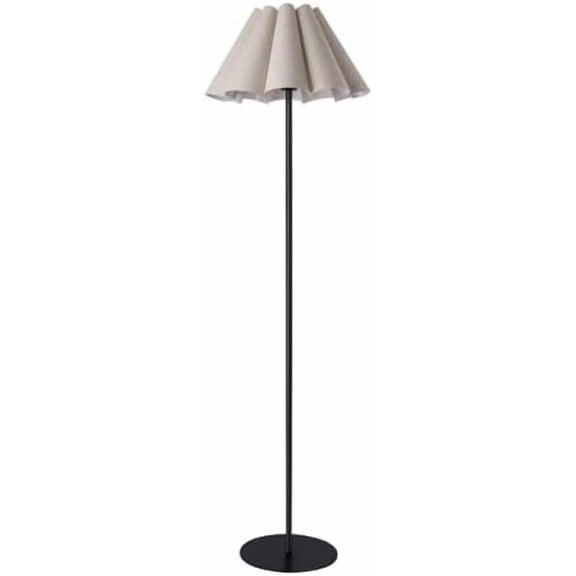 Modern Floor Lamp, Black Pole Floor Lamps, Simple Design Tall Lamp with Beige Lampshade, Standing Lamp for Living Room, Bedroom, Office, Home (Without Bulb)$$Tools & Hardware Other