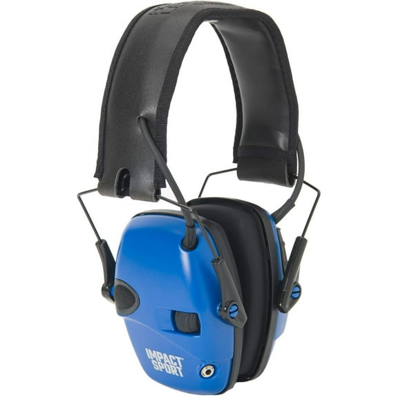 Howard Leight by Honeywell Impact Sport Sound Amplification Electronic Shooting Earmuff, Real Blue
