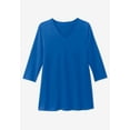 thumbnail image 5 of Woman Within Plus Size Perfect Printed Three-Quarter-Sleeve V-Neck Tunic, 5 of 6