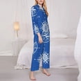 thumbnail image 3 of Salouo Compass Pattern Women's Pajamas Set Long Sleeve Button Down Sleepwear Soft Pj Lounge Sets for women 2 Piece Pjs Set with Long Pants-Large, 3 of 7