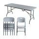 thumbnail image 1 of Combo Mesa Plegable Blanca 1.8 metros Tipo Portafolio con 4 Sillas Plegables Blancas Para Exterior, 1 of 5