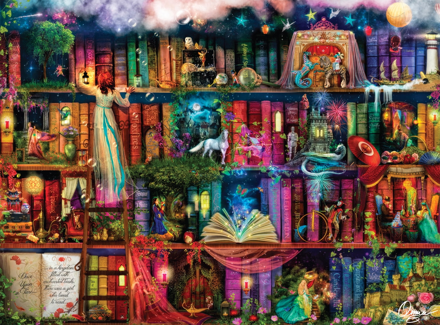 Buffalo Games Treasure Hunt Bookshelf 1000-Piece 26.75 x 19.75-inch Interlocking Jigsaw Puzzle for Adults Ages 14+