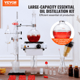 thumbnail image 2 of VEVOR Essential Oil Distillation Kit, 500ml Distillation Apparatus, 3.3 Boro Lab Glassware Distillation Kit with 1000W Heating Plate and 24, 40 Joint, 33 pcs Set, 2 of 9