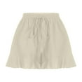 thumbnail image 4 of HUPOM High Waist Shorts Short Shorts For Women Shorts High Long Playing Beige S, 4 of 8