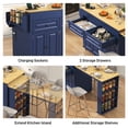 thumbnail image 5 of Blotout Large Extendable Kitchen Island Cart (80"-48") - Rolling on Wheels, with Extendable Dining Table, Power Outlet, 2 Cabinets, 2 Drawers & 3 Open Shelves, 5 of 7