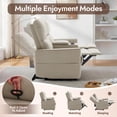 thumbnail image 4 of Korser 2-Seater Recliner Sofa with Pillow,Double Recliner Loveseat with Storage Console, Side Pockets, Cup Holders Manual Recliner Sofa for Living Room,Khaki, 4 of 8