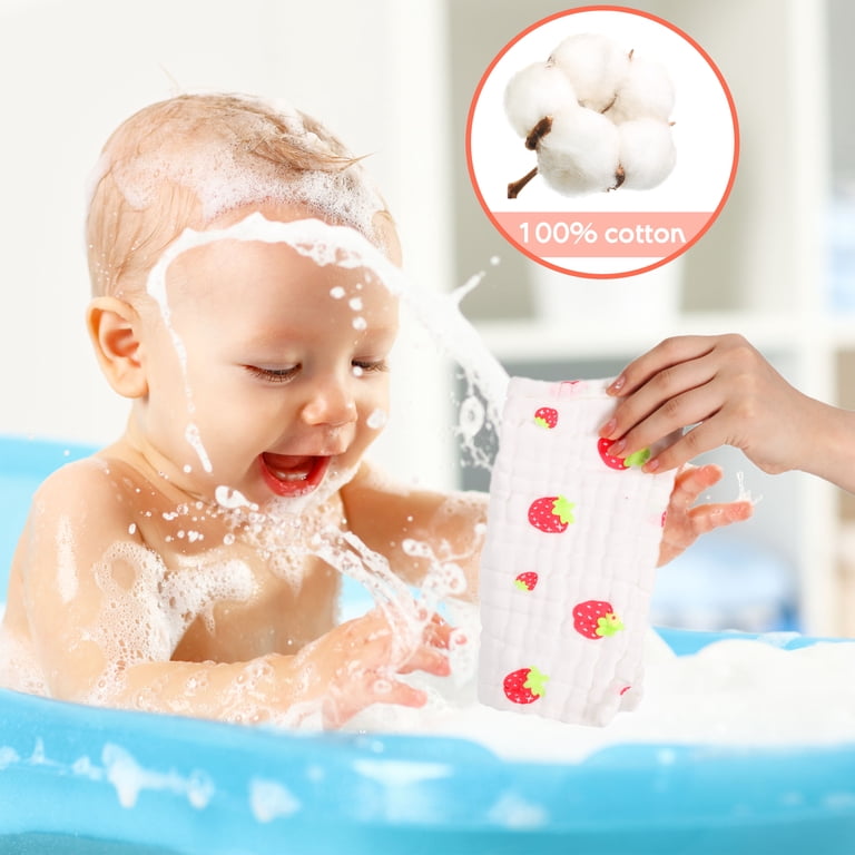 Cotton Muslin Burp Cloths Set of 10 photo 7