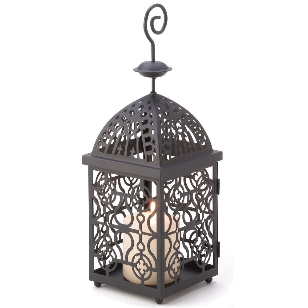 Metal Candle Lantern Holder Stand Antique Iron Birdcage Candleholder