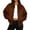 Brown, variant on Sorvello Women's Suede Quilted Bomber Jacket Cropped Puffer Coat Lightweight Zip Snap Side Pockets Casual Trendy Winter Fall Outerwear for Women Black L