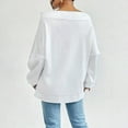 thumbnail image 4 of TKLPEHG Women's Off The Shoulder Sweatshirts Solid Color Casual Drawstring Oversized Sweatshirt Y2k Long Sleeve Fall Pullover Tops (White,S), 4 of 7